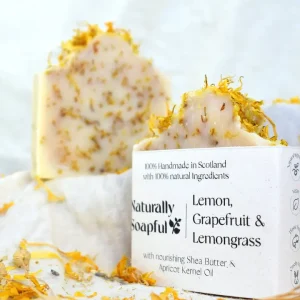 Lemon, Grapefruit & Lemongrass 100% Natural Soap Bar | Handmade Vegan Citrus Soap | Energising Self-Care Gift (100g)