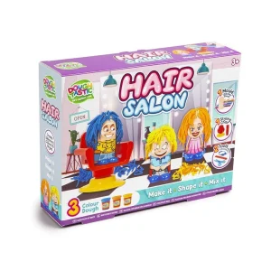 Grafix Dough Hair Stylist Kit – Creative Hair Styling Playset with Modeling Dough, Tools & Chair | Fun Arts & Crafts Set for Kids