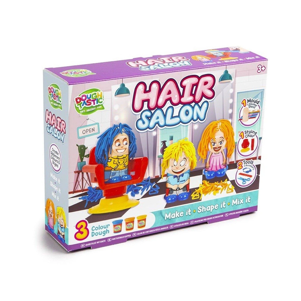 Grafix Dough Hair Stylist Kit – Creative Hair Styling Playset with Modeling Dough, Tools & Chair | Fun Arts & Crafts Set for Kids