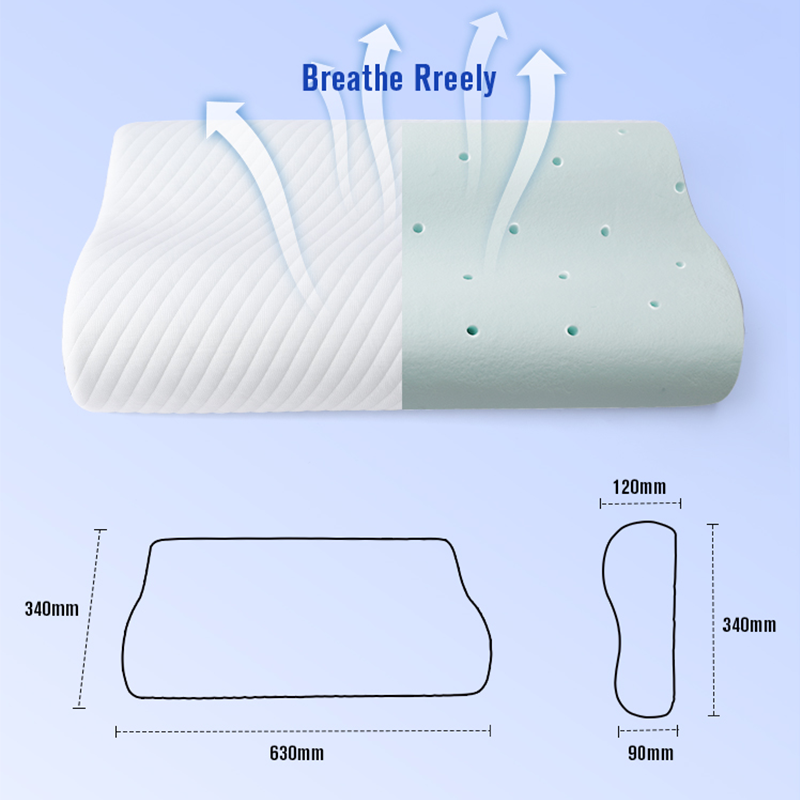 Orthopedic Cervical Memory Foam Pillow with Bamboo Cover | Ergonomic Contour Pillow for Back, Side & Stomach Sleepers - Image 2