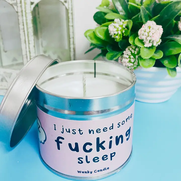 I Just Need Some F*cking Sleep – New Baby Travel Candle | Funny New Mum Soy Wax Tin Candle Gift - Image 6
