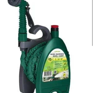 Dekton Universal Mini Magic Hose Garden Reel Cart 7.6m (25ft) with 7-Pattern Spray Nozzle