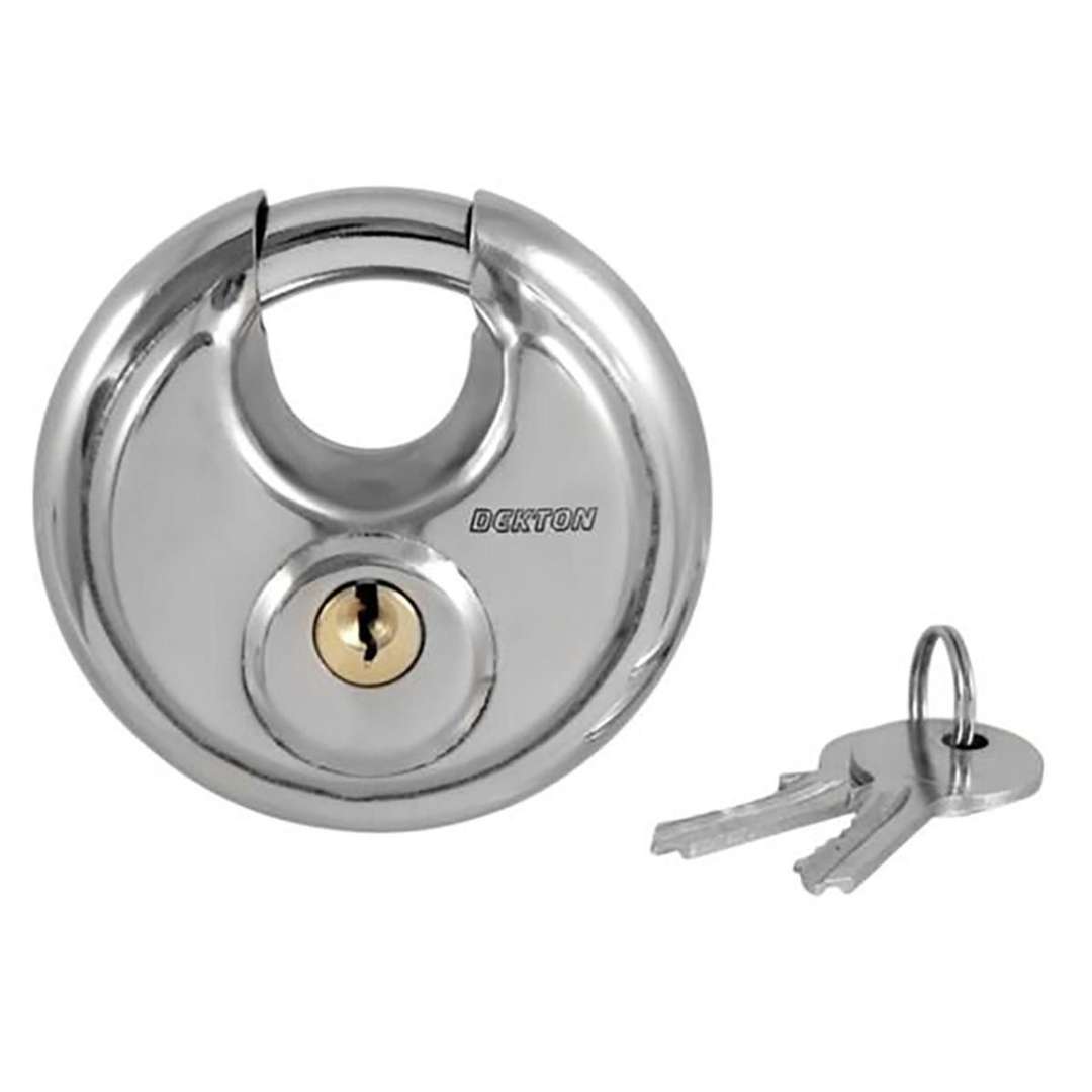 Dekton DT70152 70mm Stainless Steel Discus Padlock – Heavy Duty Security Lock with 2 Keys - Image 2