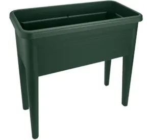 Elho Grow Table XXL Green & Black – Raised Plant Growing Table with Drainage System
